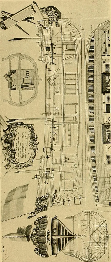 An illustration from Shipbuilding from its beginnings, 1913, leaf 92