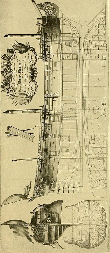 An illustration from Shipbuilding from its beginnings, 1913, leaf 92