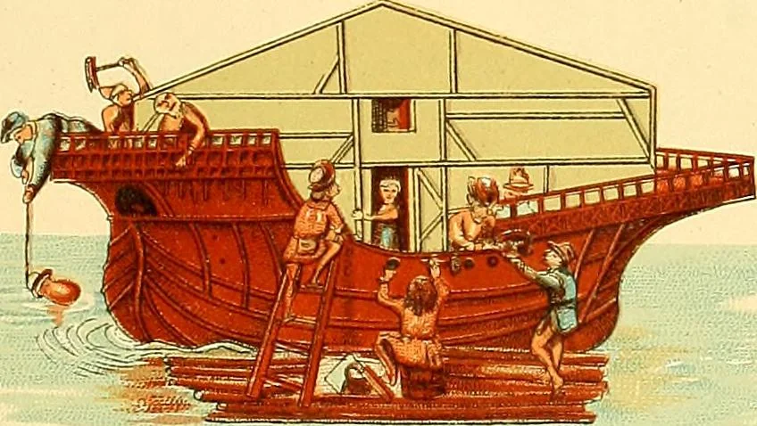 An illustration from Shipbuilding from its beginnings, 1913, leaf 12