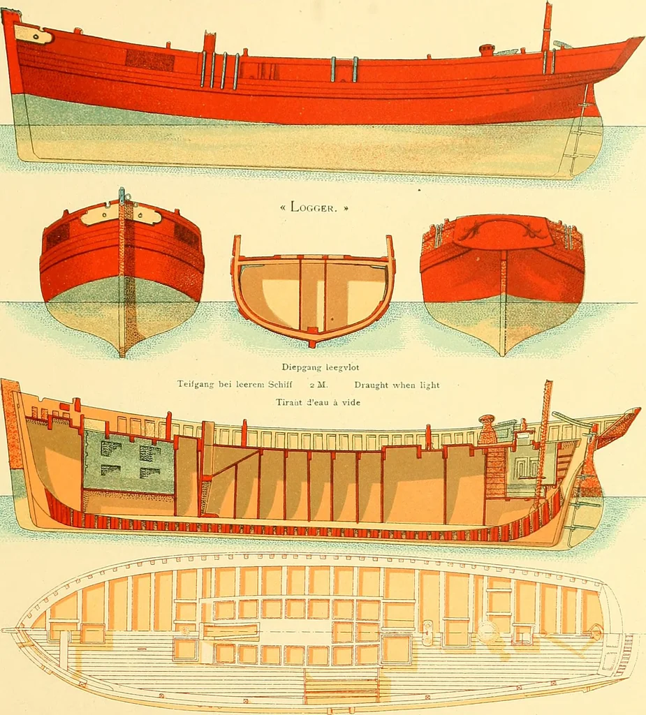 An illustration from Shipbuilding from its beginnings, 1913, leaf 168