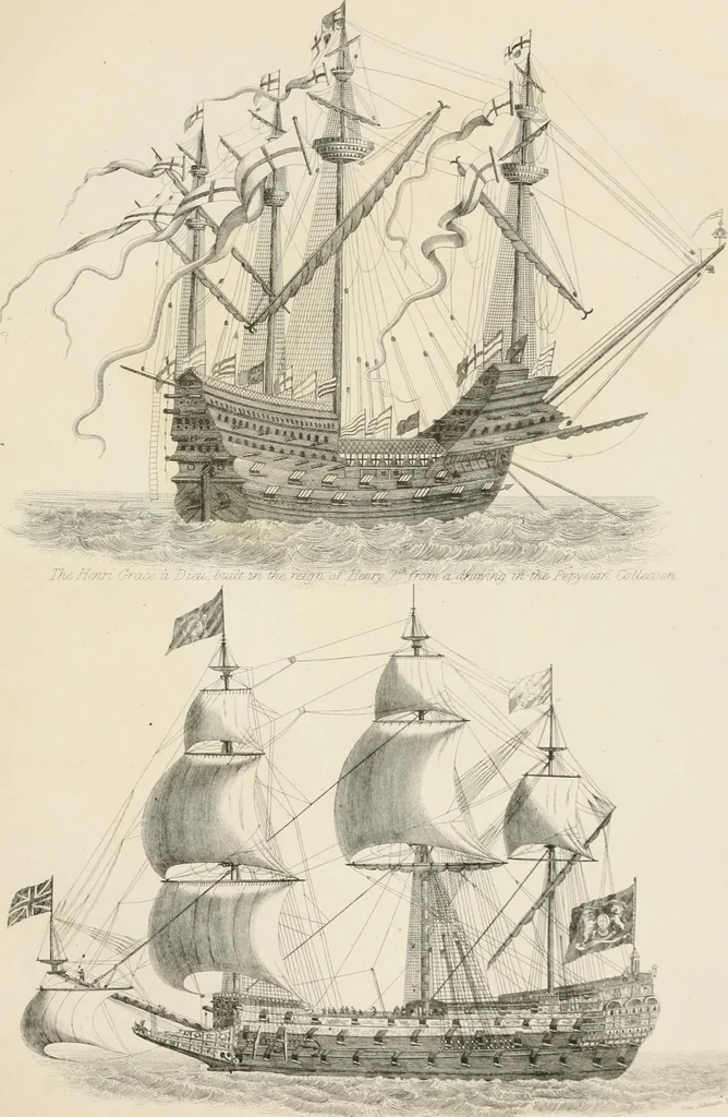 An illustration from Ship-building in iron and wood, 1863, leaf 188