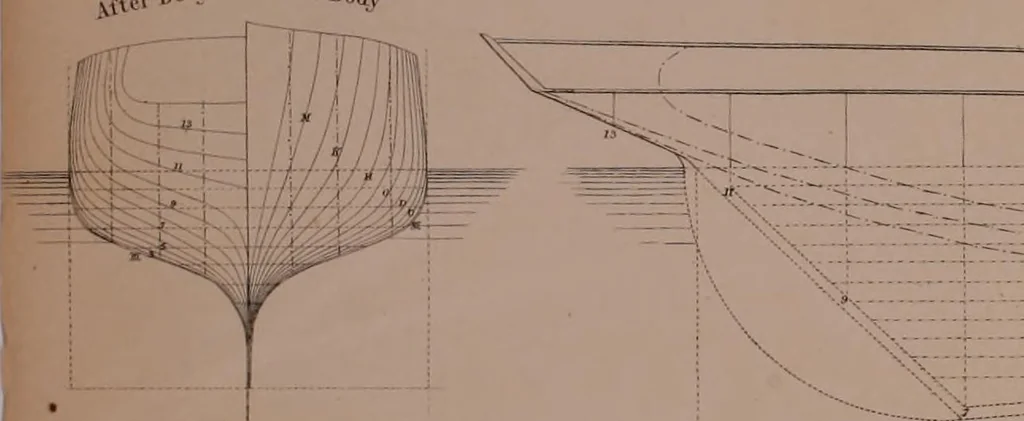 An illustration from Ship-building in iron and wood, 1863, leaf 197