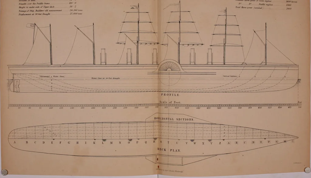 An illustration from Ship-building in iron and wood, 1863, leaf 203