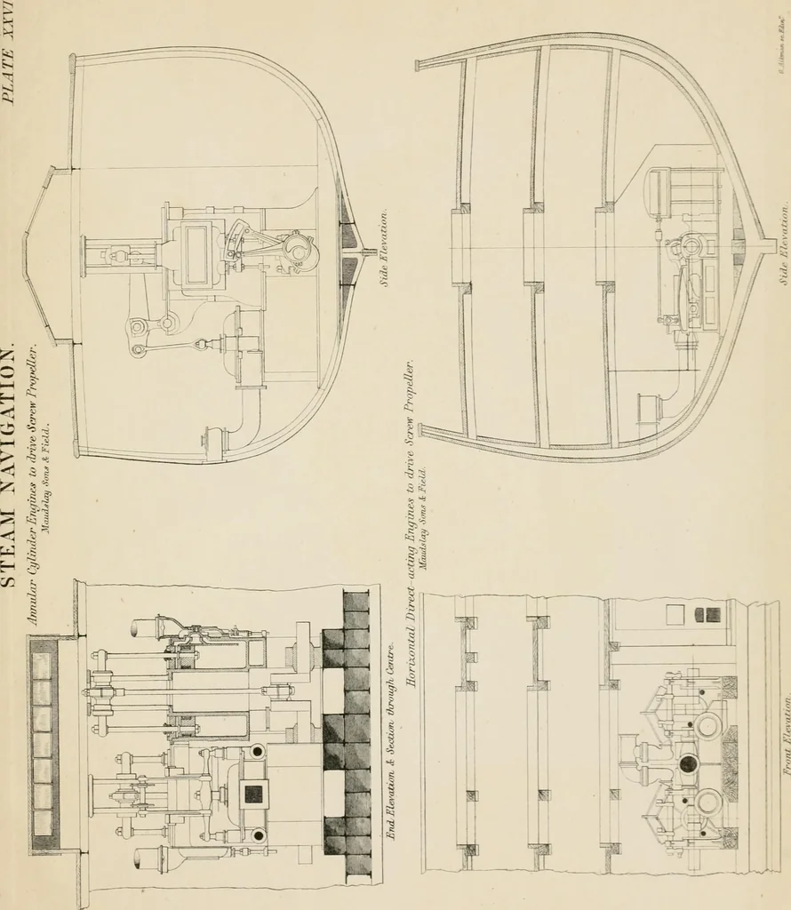 An illustration from Ship-building in iron and wood, 1863, leaf 238