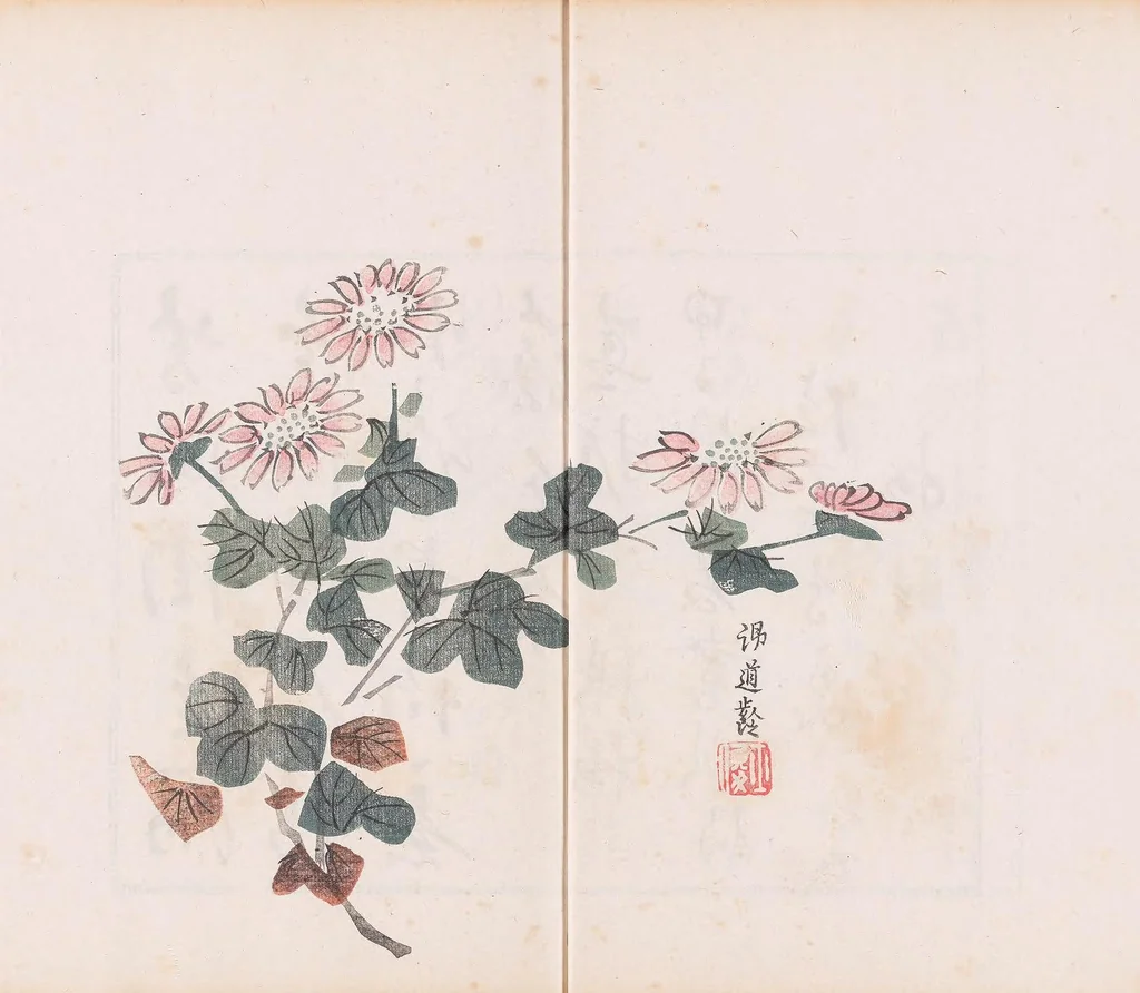 An illustration from Shi zhu zhai shu hua pu, 1879, leaf 19