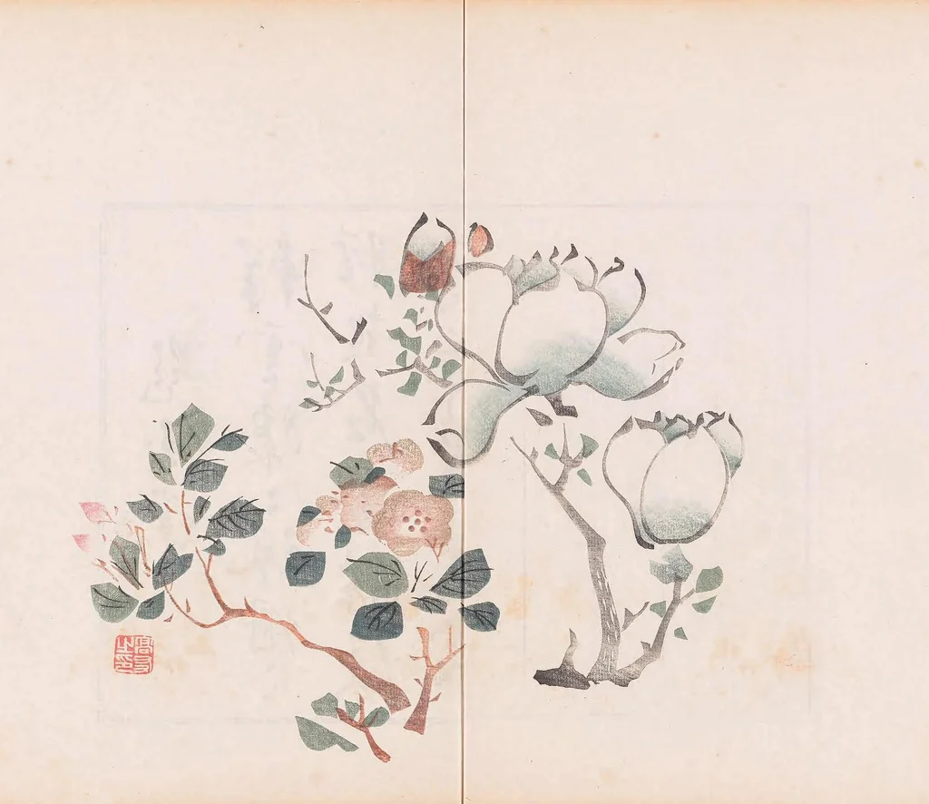 An illustration from Shi zhu zhai shu hua pu, 1879, leaf 9