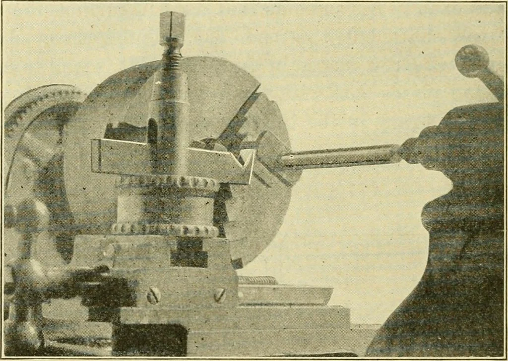 An illustration from Shop practice for home mechanics, use of tools, shop processes, construction of small machines. Contains a chapter also on theoretical mechanics and on miscellaneous information relative to shop work, 1920, leaf 185