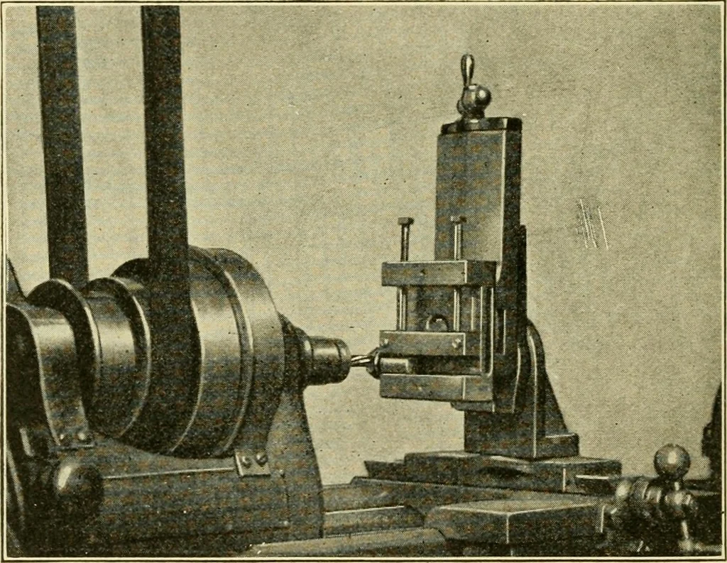 An illustration from Shop practice for home mechanics, use of tools, shop processes, construction of small machines. Contains a chapter also on theoretical mechanics and on miscellaneous information relative to shop work, 1920, leaf 209