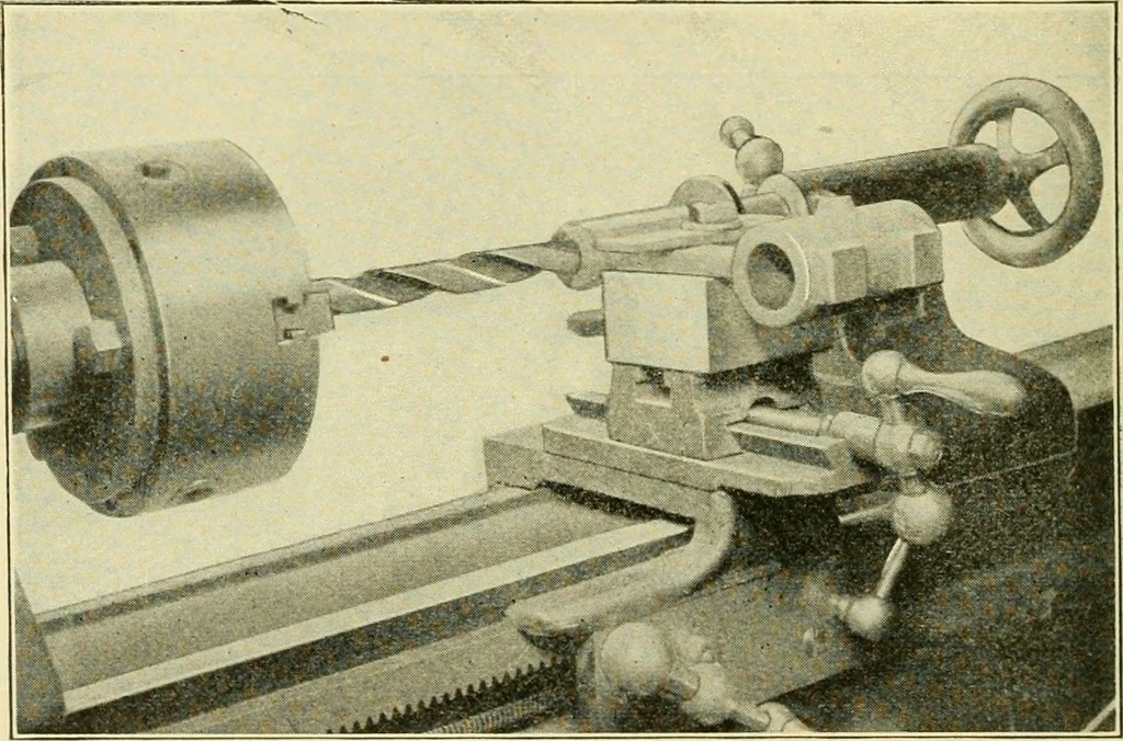 An illustration from Shop practice for home mechanics, use of tools, shop processes, construction of small machines. Contains a chapter also on theoretical mechanics and on miscellaneous information relative to shop work, 1920, leaf 281