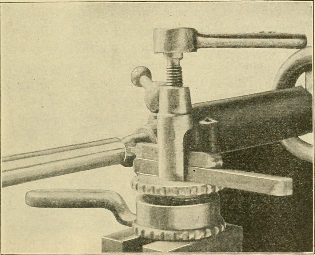 An illustration from Shop practice for home mechanics, use of tools, shop processes, construction of small machines. Contains a chapter also on theoretical mechanics and on miscellaneous information relative to shop work, 1920, leaf 288