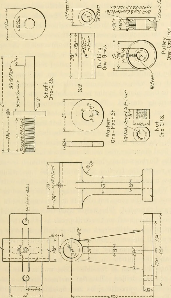 An illustration from Shop practice for home mechanics, use of tools, shop processes, construction of small machines. Contains a chapter also on theoretical mechanics and on miscellaneous information relative to shop work, 1920, leaf 298