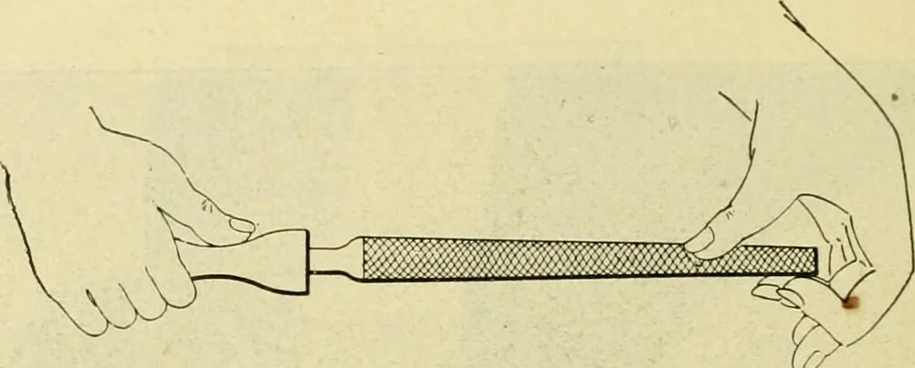 An illustration from Shop practice for home mechanics, use of tools, shop processes, construction of small machines. Contains a chapter also on theoretical mechanics and on miscellaneous information relative to shop work, 1920, leaf 53