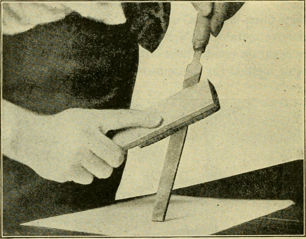 An illustration from Shop practice for home mechanics, use of tools, shop processes, construction of small machines. Contains a chapter also on theoretical mechanics and on miscellaneous information relative to shop work, 1920, leaf 59