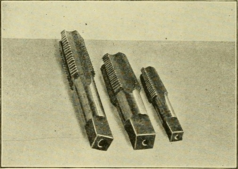 An illustration from Shop practice for home mechanics, use of tools, shop processes, construction of small machines. Contains a chapter also on theoretical mechanics and on miscellaneous information relative to shop work, 1920, leaf 73