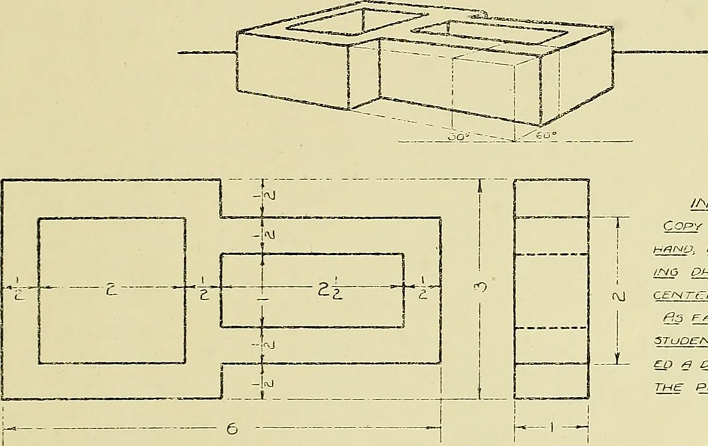 An illustration from Shop sketching, a course of problems for mechanical drawing students, 1919, leaf 32