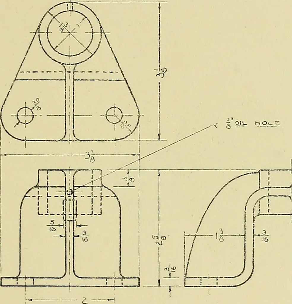 An illustration from Shop sketching, a course of problems for mechanical drawing students, 1919, leaf 40