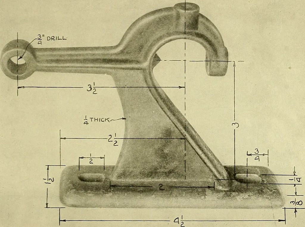 An illustration from Shop sketching, a course of problems for mechanical drawing students, 1919, leaf 52