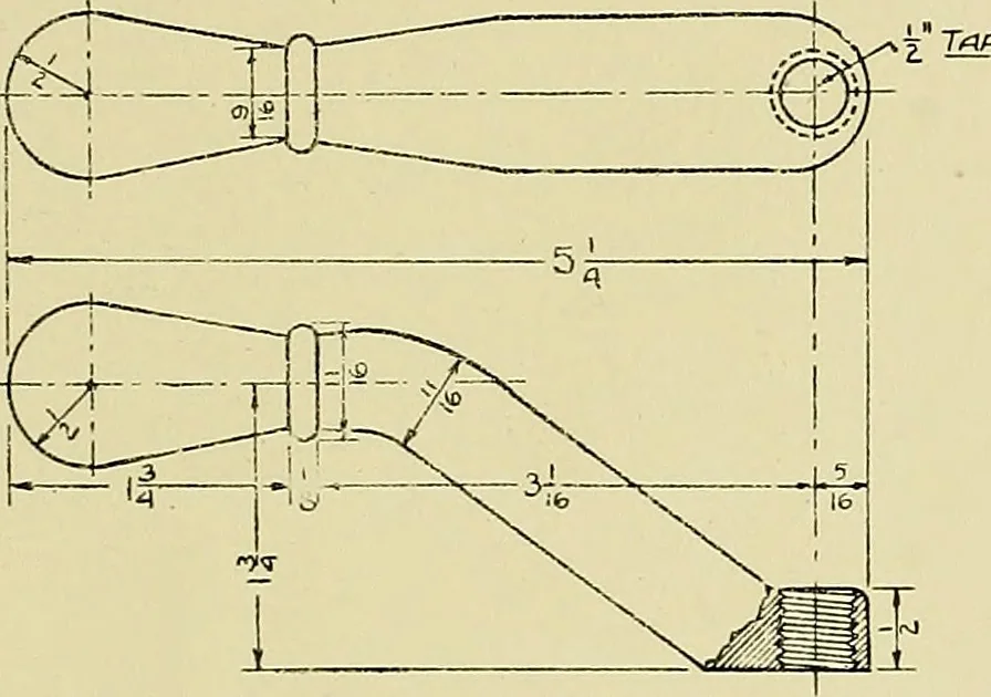 An illustration from Shop sketching, a course of problems for mechanical drawing students, 1919, leaf 66