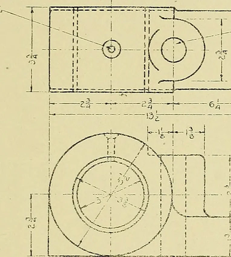 An illustration from Shop sketching, a course of problems for mechanical drawing students, 1919, leaf 70