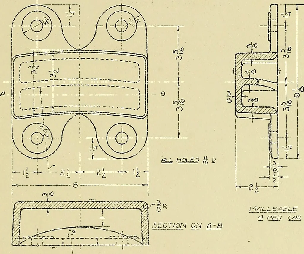 An illustration from Shop sketching, a course of problems for mechanical drawing students, 1919, leaf 74