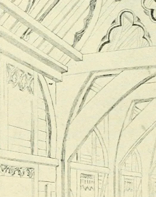 An illustration from A short account of Great Malvern Priory Church, a history of the monastery, and description of the fabric, 1914, leaf 107