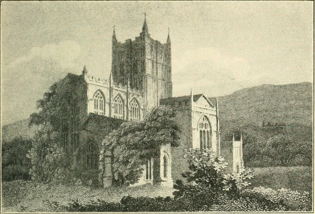An illustration from A short account of Great Malvern Priory Church, a history of the monastery, and description of the fabric, 1914, leaf 18