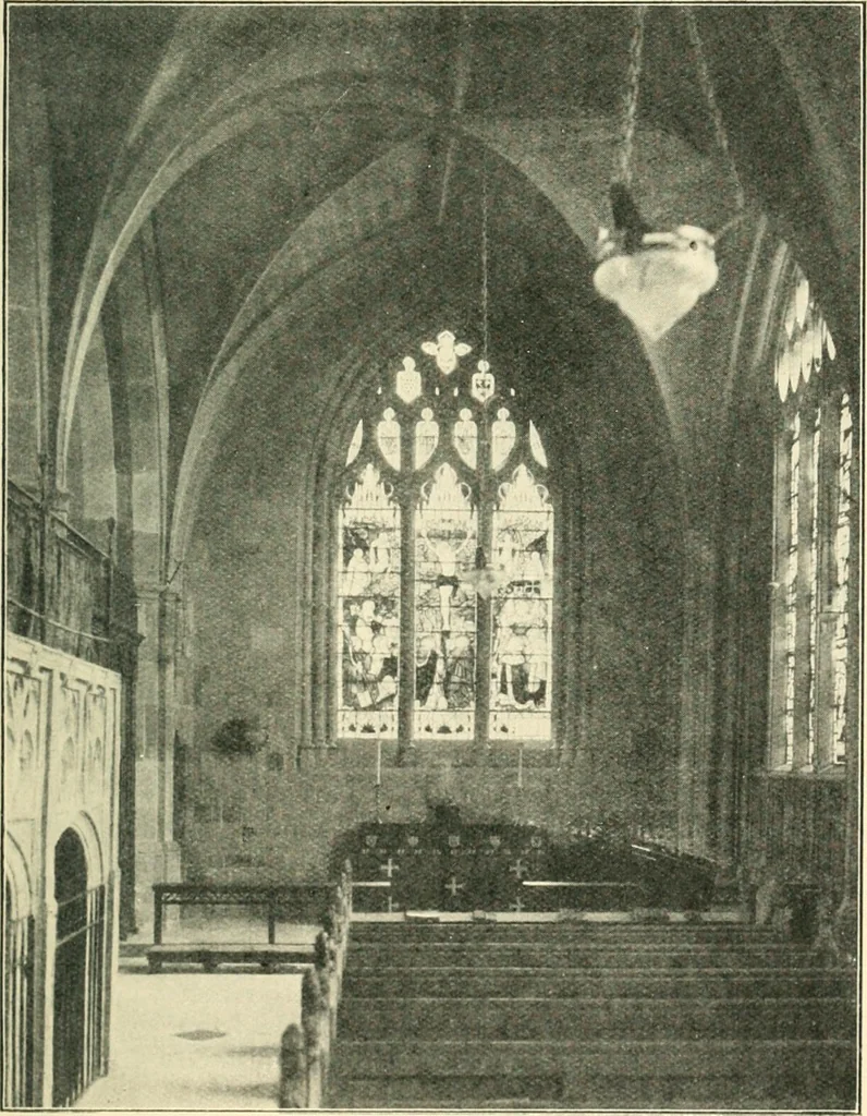 An illustration from A short account of Great Malvern Priory Church, a history of the monastery, and description of the fabric, 1914, leaf 82