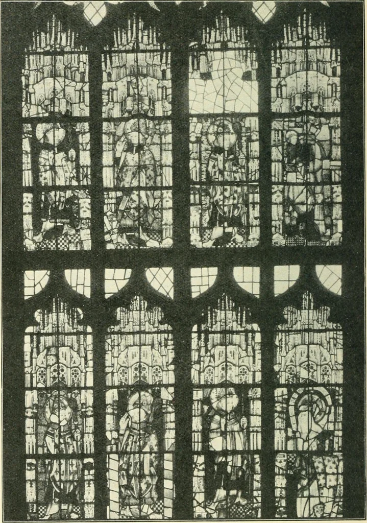 An illustration from A short account of Great Malvern Priory Church, a history of the monastery, and description of the fabric, 1914, leaf 91