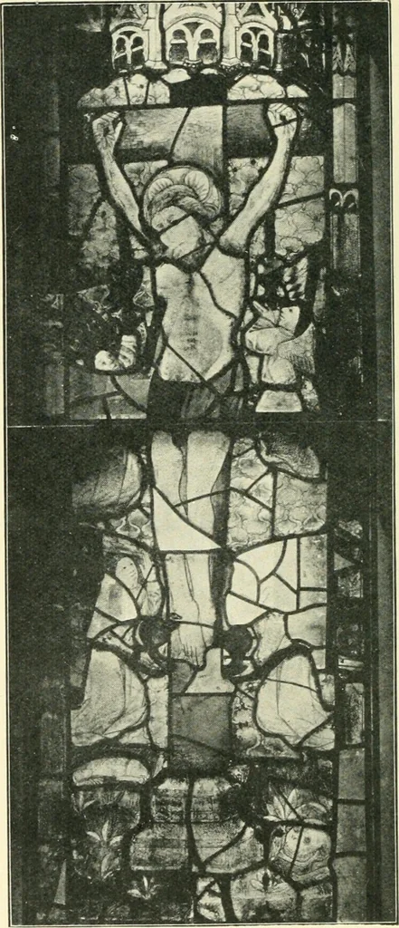 An illustration from A short account of Great Malvern Priory Church, a history of the monastery, and description of the fabric, 1914, leaf 97
