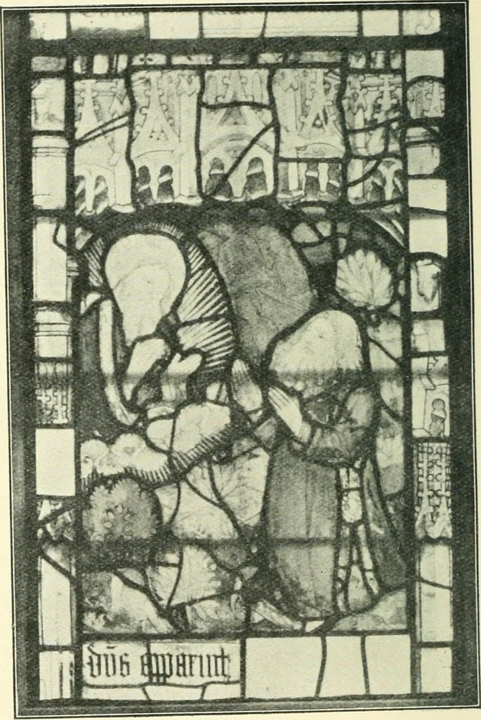 An illustration from A short account of Great Malvern Priory Church, a history of the monastery, and description of the fabric, 1914, leaf 99