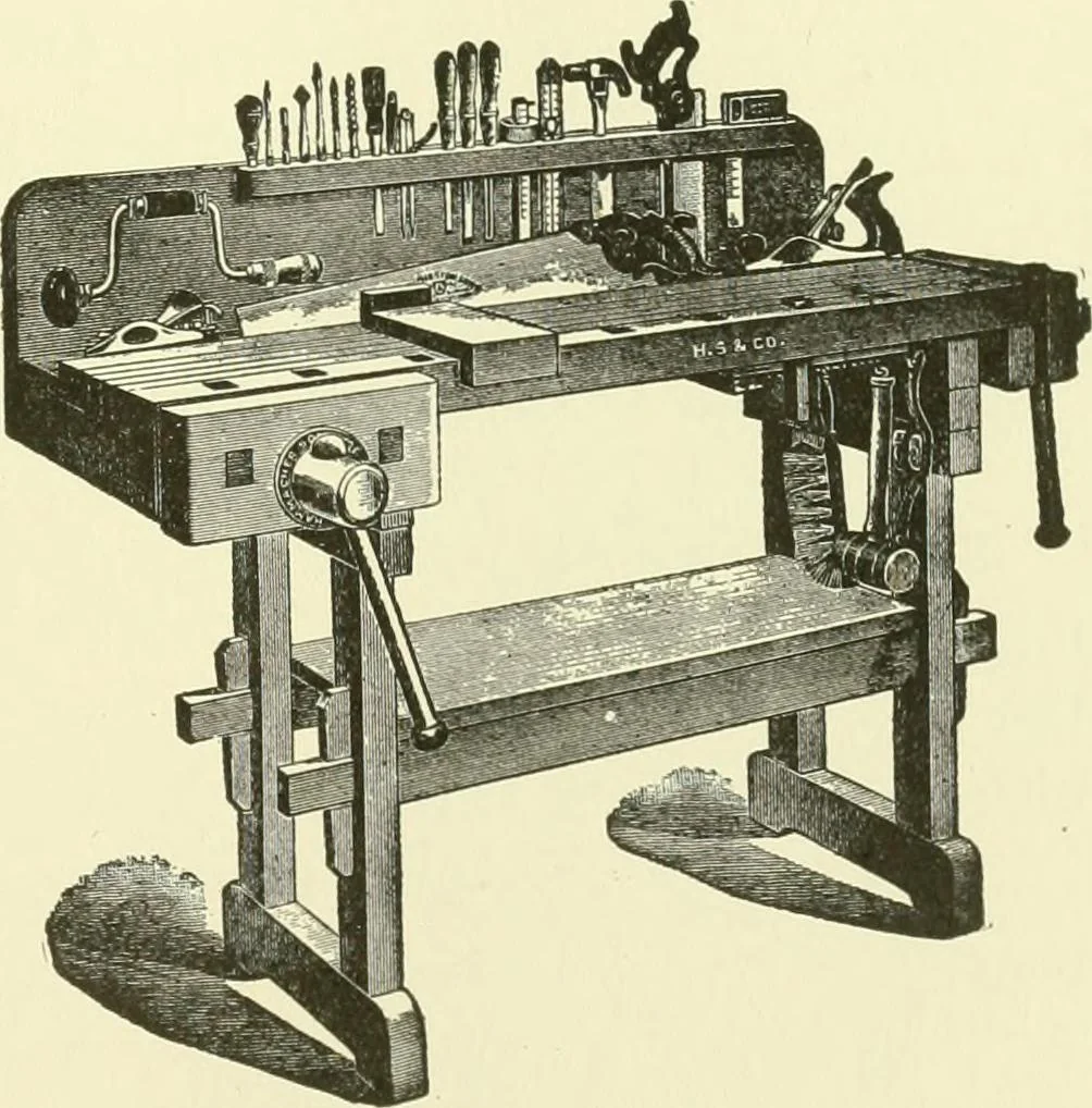 An illustration from A shorter course in woodworking; a practical manual for home and school, 1911, leaf 104