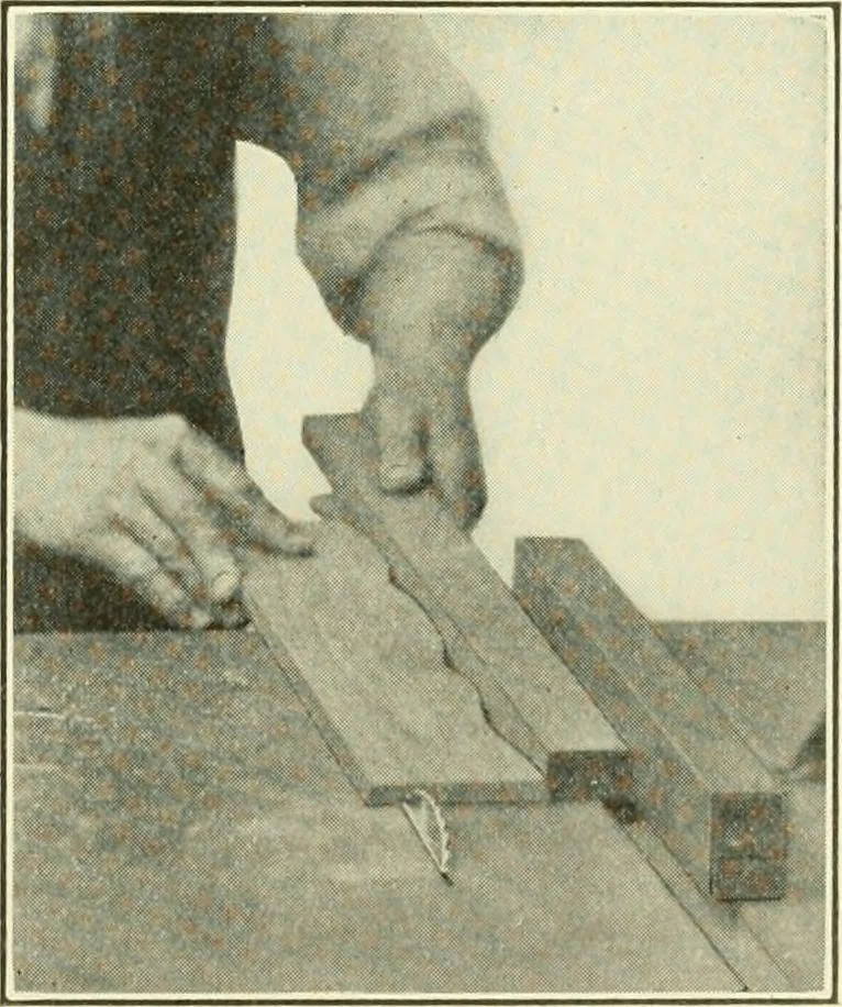 An illustration from A shorter course in woodworking; a practical manual for home and school, 1911, leaf 116