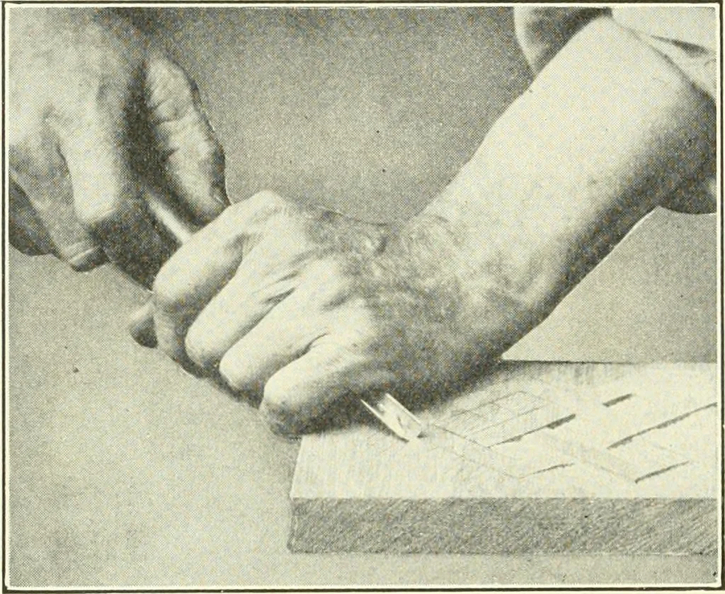 An illustration from A shorter course in woodworking; a practical manual for home and school, 1911, leaf 195