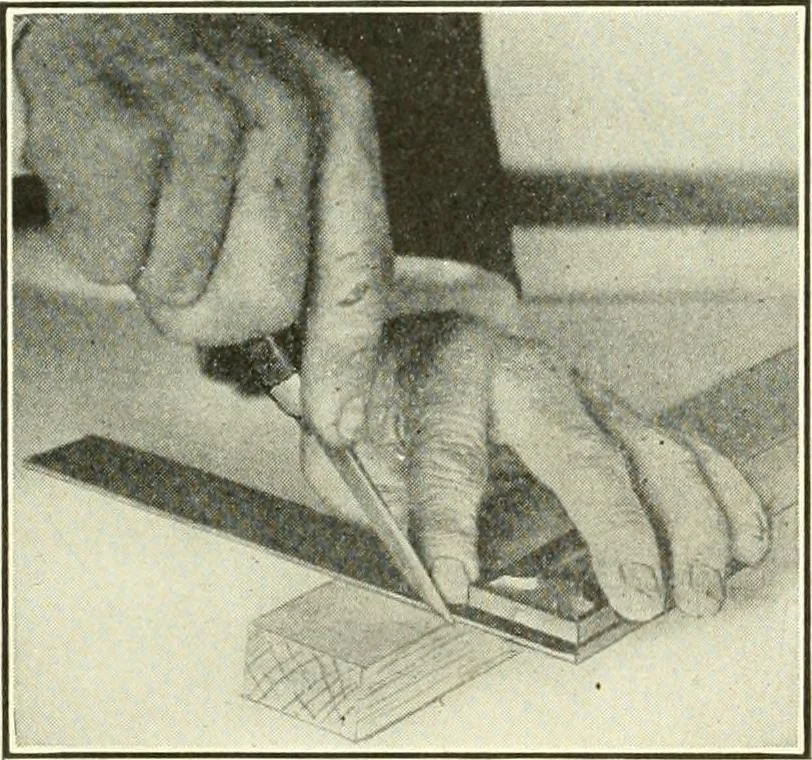 An illustration from A shorter course in woodworking; a practical manual for home and school, 1911, leaf 31