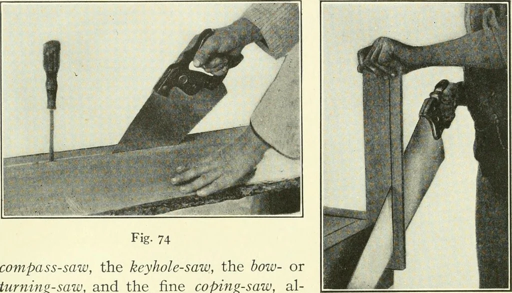 An illustration from A shorter course in woodworking; a practical manual for home and school, 1911, leaf 51