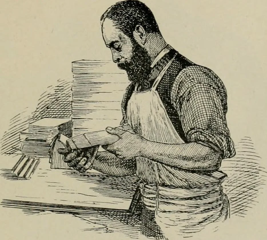 An illustration from A short history of bookbinding and a glossary of styles and terms used in binding, with a brief account of the celebrated binders and patrons of bookbinding from whom the various styles are named, description of leathers, etc, 1895, leaf 24