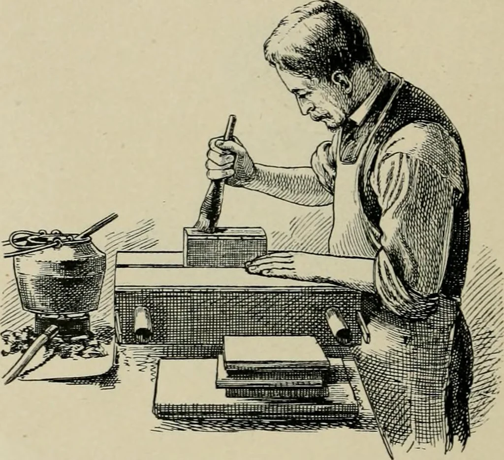 An illustration from A short history of bookbinding and a glossary of styles and terms used in binding, with a brief account of the celebrated binders and patrons of bookbinding from whom the various styles are named, description of leathers, etc, 1895, leaf 31