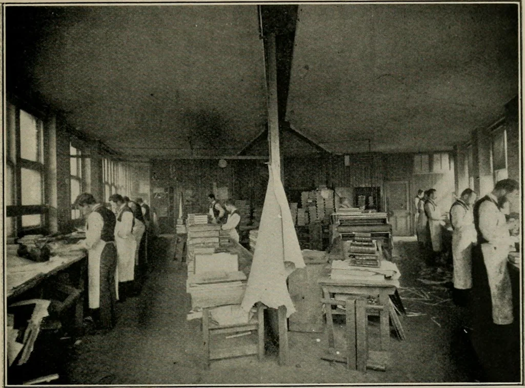 An illustration from A short history of bookbinding and a glossary of styles and terms used in binding, with a brief account of the celebrated binders and patrons of bookbinding from whom the various styles are named, description of leathers, etc, 1895, leaf 42