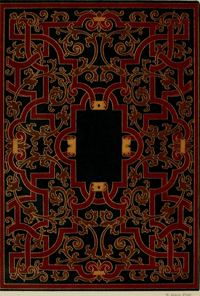 An illustration from A short history of bookbinding and a glossary of styles and terms used in binding, with a brief account of the celebrated binders and patrons of bookbinding from whom the various styles are named, description of leathers, etc, 1895, leaf 7
