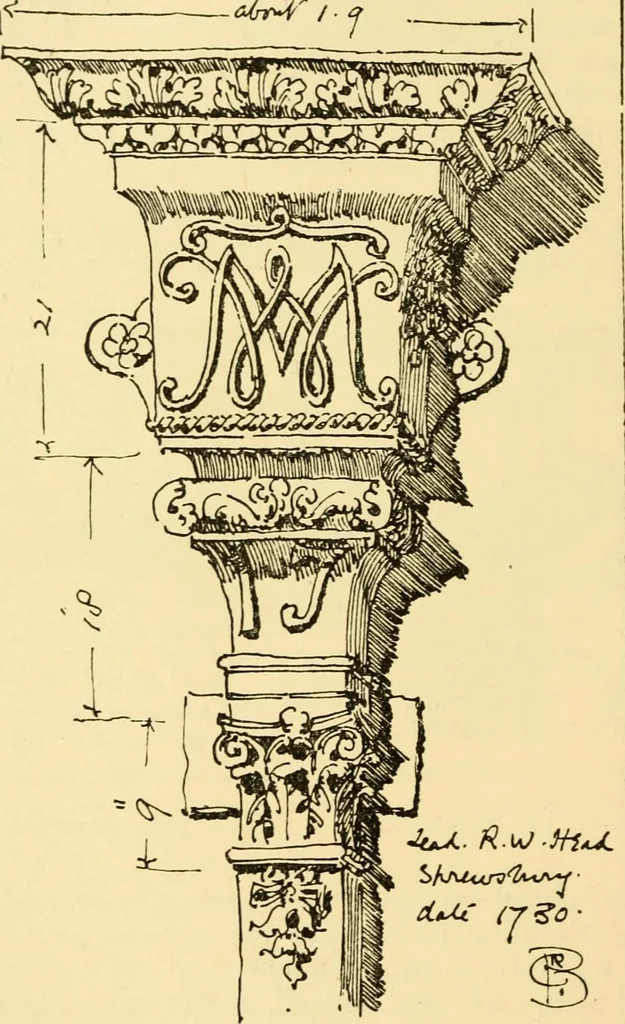 An illustration from A short history of renaissance architecture in England, 1500-1800, 1900, leaf 355