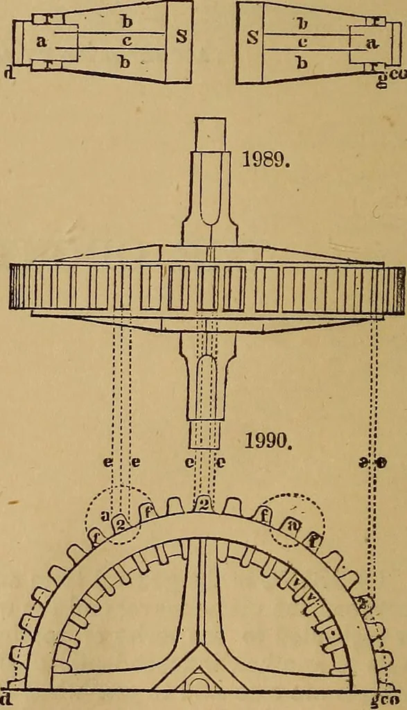 An illustration from A short treatise on the designing and construction of gearing and mill-work. Accompanied by an explanation of the construction and use of the odontograph of Prof. Willis .., 1873, leaf 15