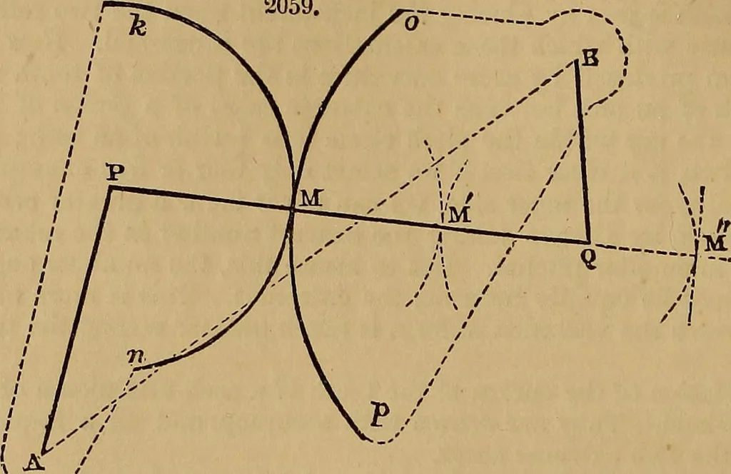 An illustration from A short treatise on the designing and construction of gearing and mill-work. Accompanied by an explanation of the construction and use of the odontograph of Prof. Willis .., 1873, leaf 53