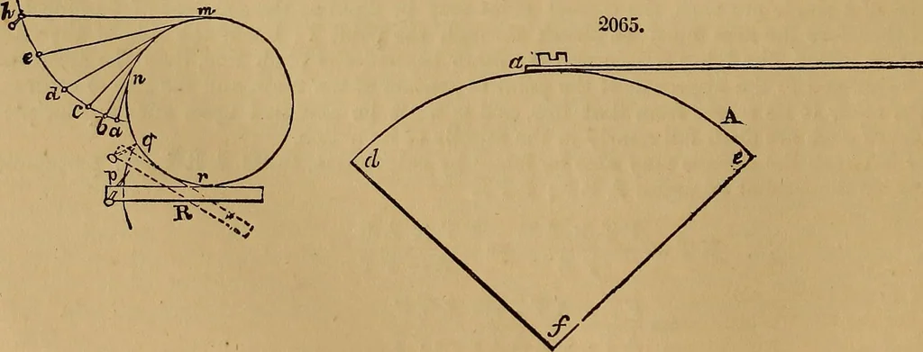 An illustration from A short treatise on the designing and construction of gearing and mill-work. Accompanied by an explanation of the construction and use of the odontograph of Prof. Willis .., 1873, leaf 55