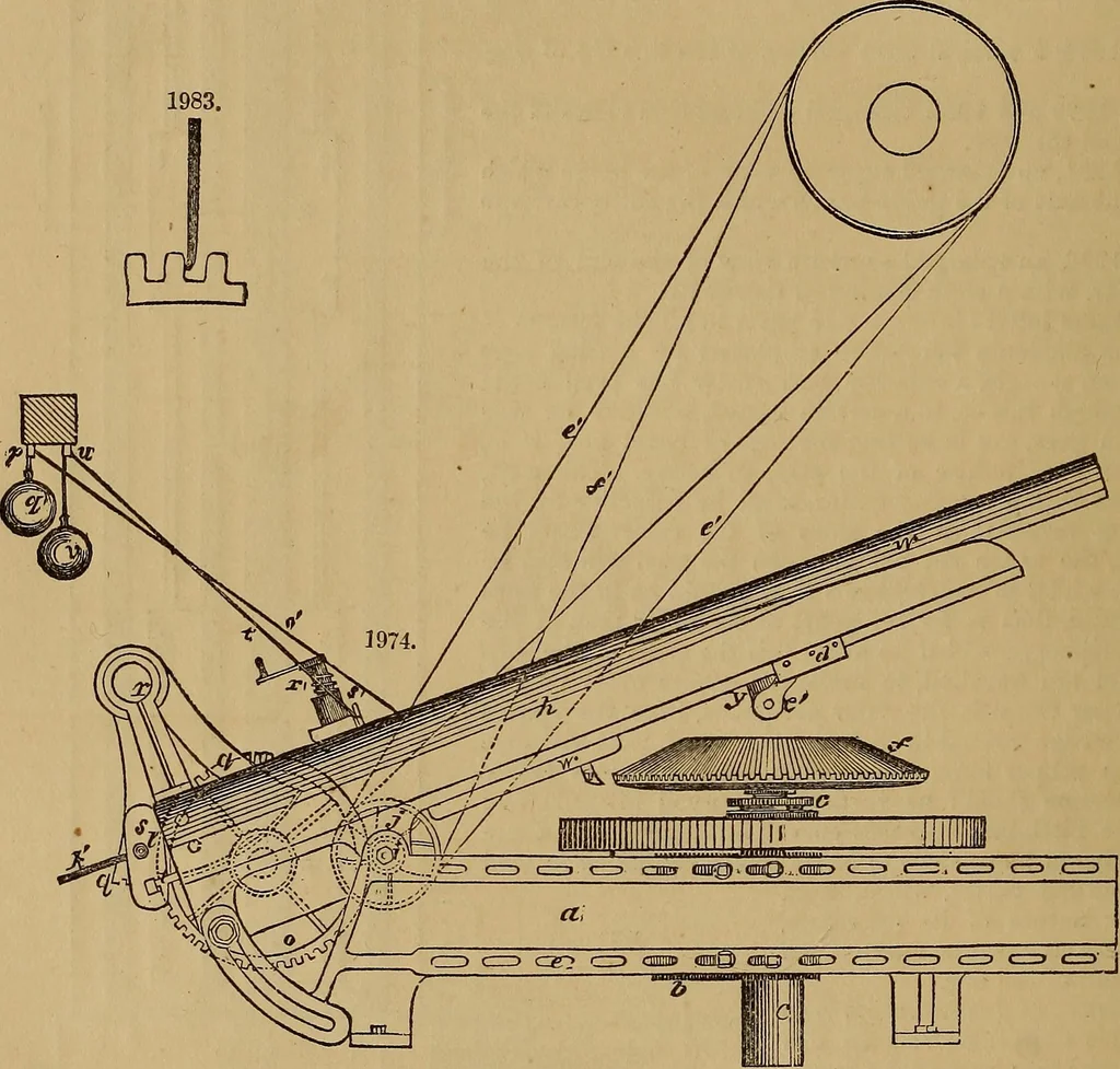 An illustration from A short treatise on the designing and construction of gearing and mill-work. Accompanied by an explanation of the construction and use of the odontograph of Prof. Willis .., 1873, leaf 91