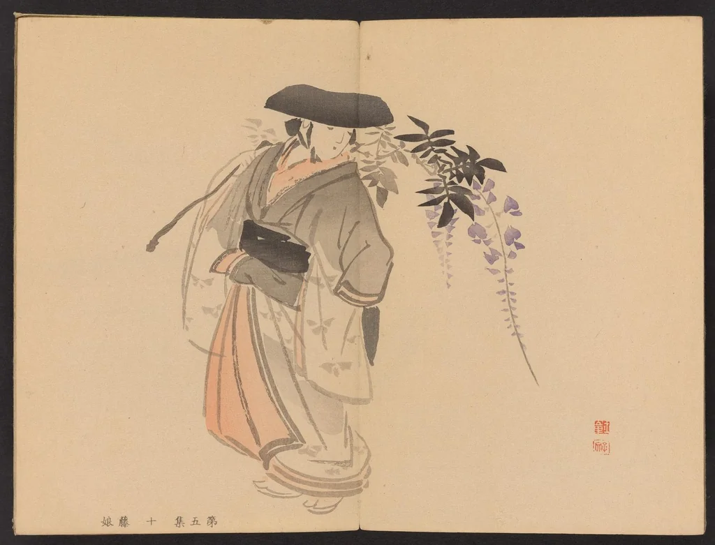 An illustration from Shūga hyakudai, 1898, leaf 12