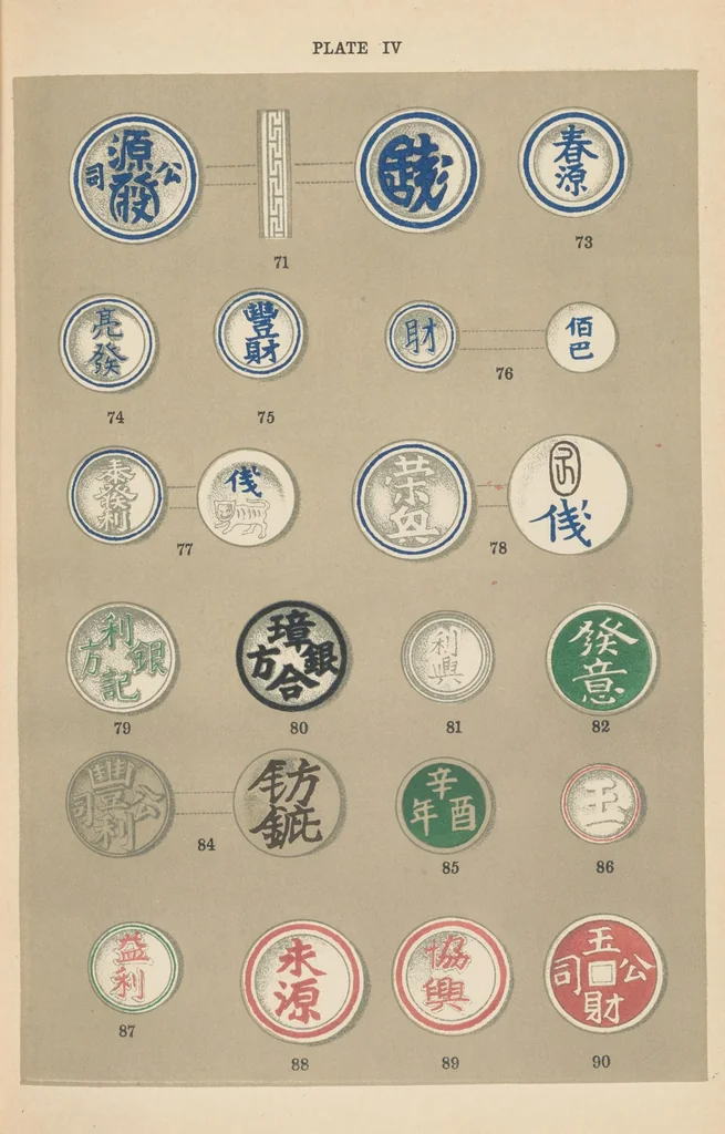 An illustration from Siamese porcelain and other tokens, 1911, leaf 53
