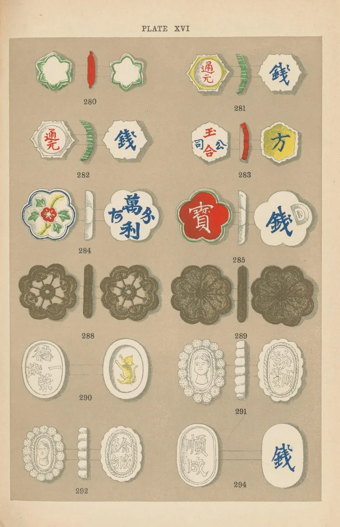 An illustration from Siamese porcelain and other tokens, 1911, leaf 77