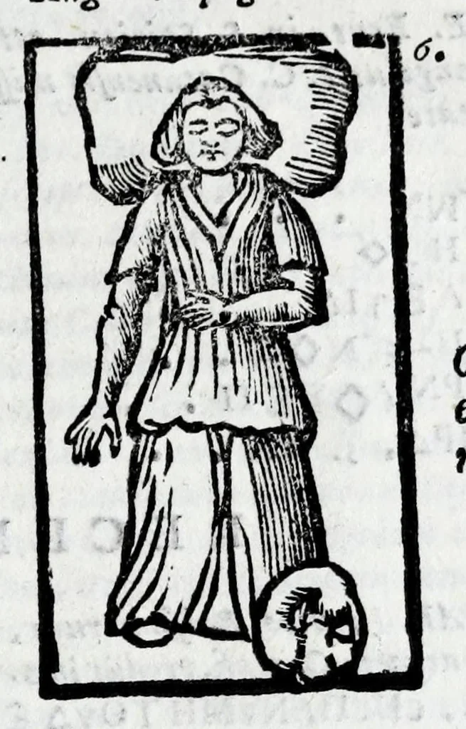 An illustration from Siciliae antiqvae tabvlae littorales latvs orientale Messana : in summo templo tutelae D. Mariae dicato prope sacrarium, iuxta secundum intercolumnium in lapide Granito-Siculo columella bicubitalis aquam lustralem sustinens, 1625, leaf 117