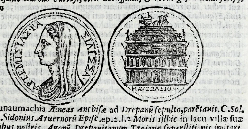 An illustration from Siciliae antiqvae tabvlae littorales latvs orientale Messana : in summo templo tutelae D. Mariae dicato prope sacrarium, iuxta secundum intercolumnium in lapide Granito-Siculo columella bicubitalis aquam lustralem sustinens, 1625, leaf 149