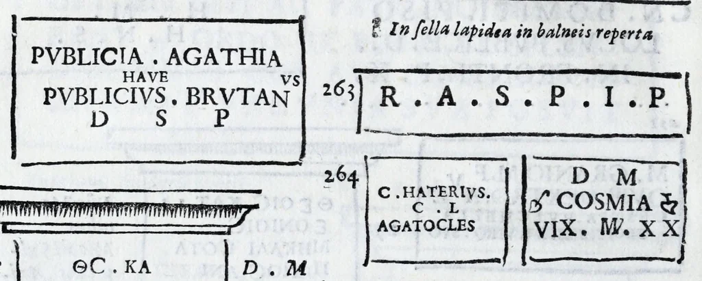 An illustration from Siciliae antiqvae tabvlae littorales latvs orientale Messana : in summo templo tutelae D. Mariae dicato prope sacrarium, iuxta secundum intercolumnium in lapide Granito-Siculo columella bicubitalis aquam lustralem sustinens, 1625, leaf 54